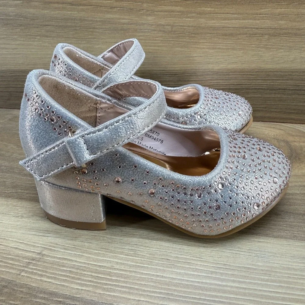 Badgley‎ Mischka Toddler Girls 5 Dress Shoes Mary Janes Pumps Gems Bling